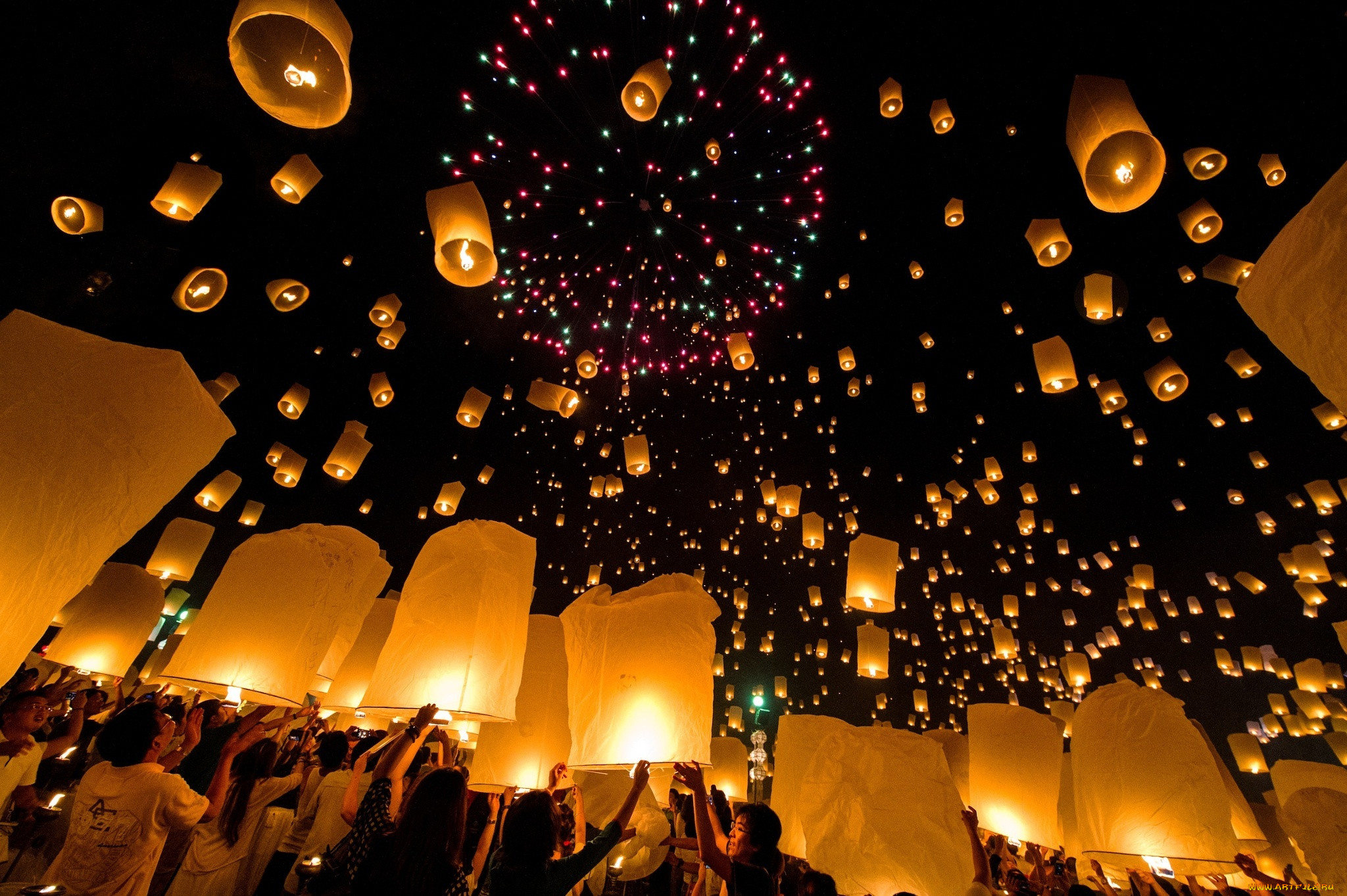 , - , floating, lanterns, , , thailand, loi, krathong, festival, 